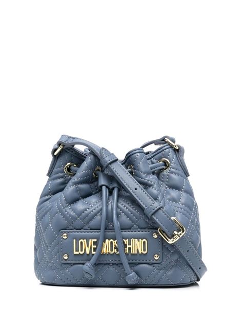 Love Moschino Logo Lettering Quilted Bucket Bag Farfetch