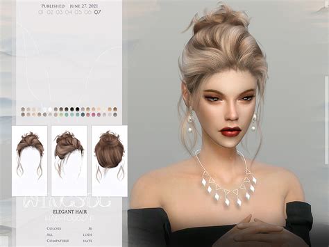 Wings To0628 Elegant Hair By Wingssims At Tsr Sims 4 Updates
