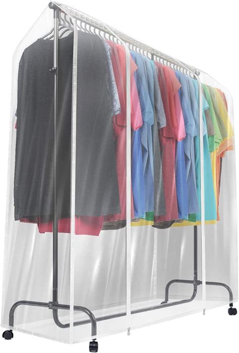 Sorbus Garment Rack Cover 6 Ft Transparent Clothes Rail Cover