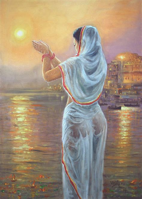 Ganga Pooja 3 Painting By Vishalandra Dakur Pixels