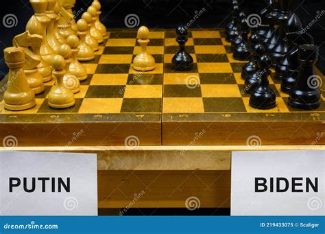 Russia Vs Usa Chess Like Geopolitics Game The Names Putin And Biden By Chessboard Editorial