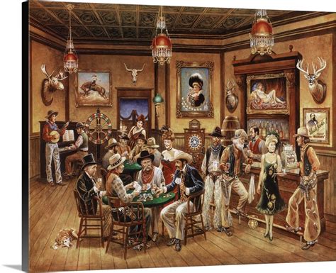 Western Saloon Canvas Art Print Ebay