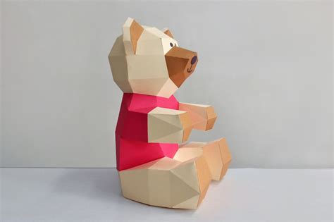 Diy Teddy Bear 3d Papercraft By Paper Amaze Thehungryjpeg