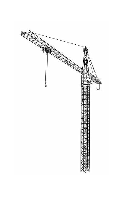 Crane Construction Line Tower Vector Illustration Building