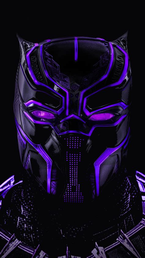 Download 750x1334 Wallpaper Black Panther Superhero Dark Glowing