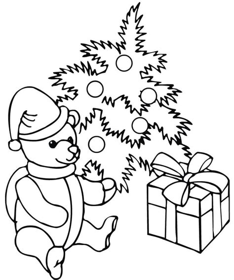 Christmas Teddy Bear Coloring Page Free Printable Coloring Pages For Kids