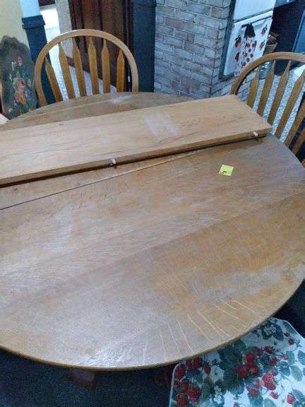 Kitchen Round Oak Kitchen Table With Leaves And 5 Chairs Byceonline