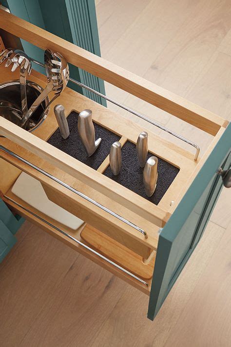 Add a few drops of liquid dishwashing detergent to the vinegar and water solution to clean extremely grimy cabinets. BASE UTENSIL PANTRY PULLOUTWITH KNIFE BLOCK | Kitchen cabinets home depot, Thomasville kitchen ...