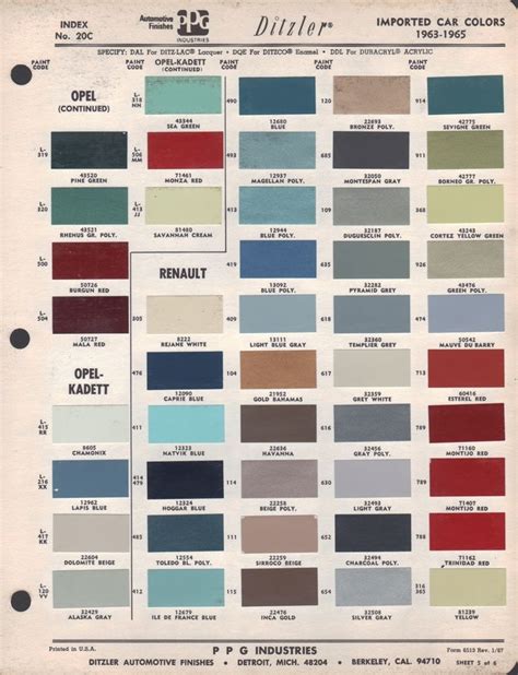 Color Chart 2021 Toyota Tacoma Colors