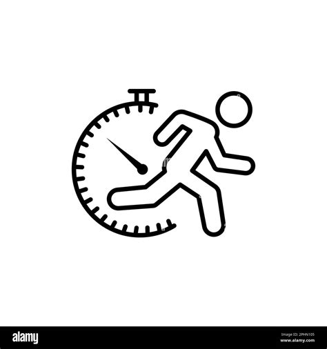 Fast Pace Runner Icon Man Quick Accelerate Run On Time Worker Late