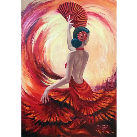 Flamenco Dancer Painting Dance Canvas Print Woman Painting Dance Wall