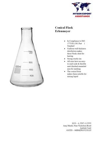 Myson Borosilicate Laboratory Erlenmeyer Flask Size 250ml At Rs 80 In