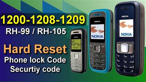 How To Factory Reset Nokia 1200 1208 1209 Unlock Security Code