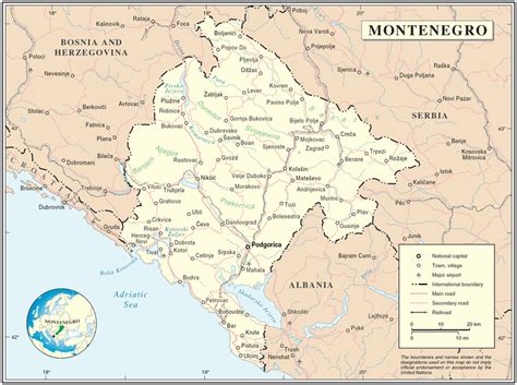 Montenegro map by googlemaps engine: Sehenswürdigkeiten in Montenegro - 1 Bild pro Post