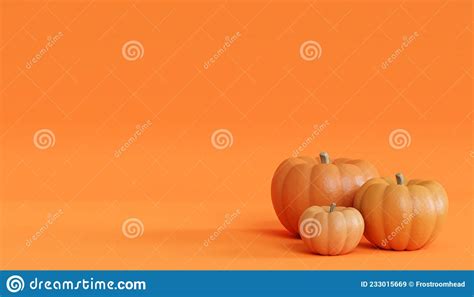 Pumpkins On Orange Background For Advertising On Autumn Holidays Or
