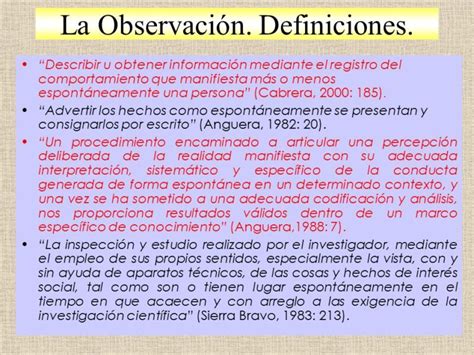 Concepto De Observación Según Autores Un Análisis