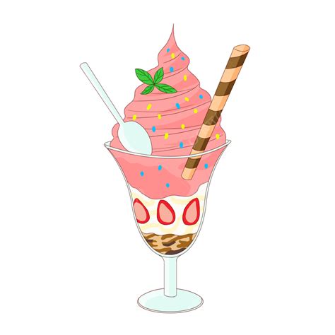 Strawberry Ice Cream Png Transparent Summer Ice Cream Crisp Roll