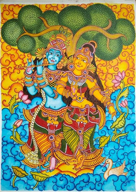 Radha Krishna Kerala Mural Painting Mural Painting Ma