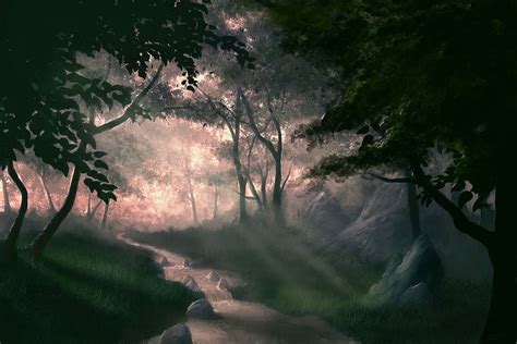 Mystic Forest By Antichristofer Deviantart Com On Deviantart Forest Painting Forest Art