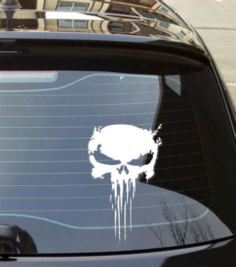 Punisher Decal Skull Sticker For Car Window Truck Etc 2 Pack Etsy