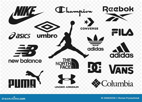 Top Clothing Brands Logos Set Of Most Popular Logo Nike Adidas Reebok Puma New Balance