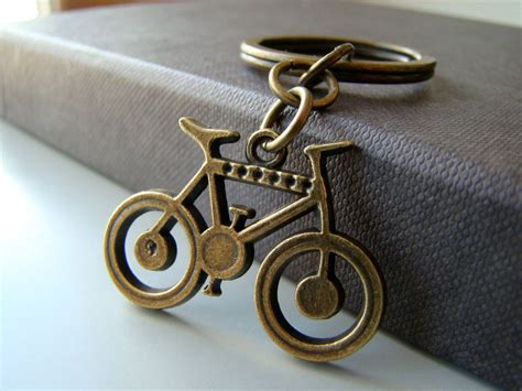 Bike Keychain Bronze Tone Keychain Etsy Keychain Accessories Cute