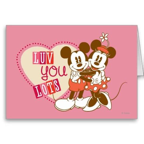 Luv You Lots Holiday Card Disney Valentines Disney Mickey