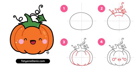 Pumpkin Drawing Easy Cute Easy Drawing Step