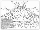 Volcano Coloring Printable Cartoon Drawing Colouring Template Related Popular Sketch Adult Coloringhome Getdrawings Pdf sketch template