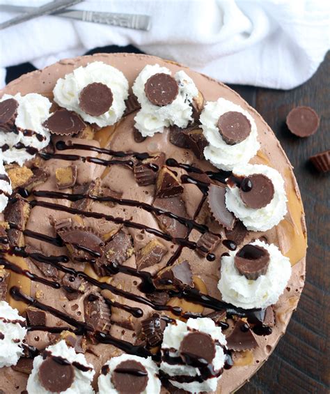 The chocolate whipped cream is intentionally not too sweet — perfect for a pie with a sweetened crust and filling. Chocolate Peanut Butter Cup Ice Cream Pie - 5 Boys Baker