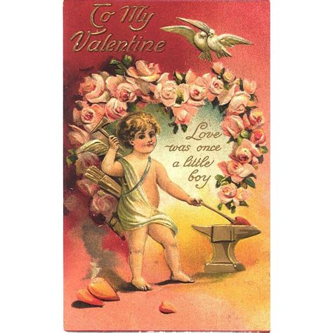 Valentine Cupid Boy Post Card 1911 | Valentine cupid, Valentine, Valentine postcards