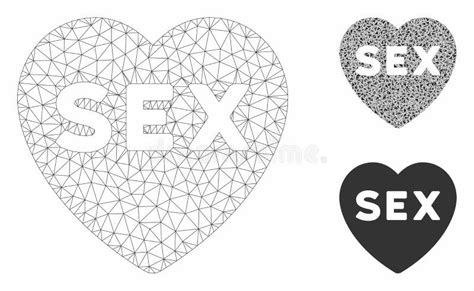 Sex Heart Vector Mesh Wire Frame Model And Triangle Mosaic Icon Stock Vector Illustration Of