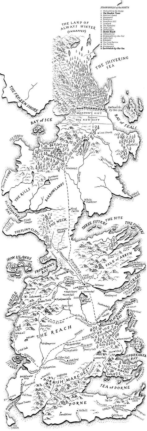 Map Of Westeros Westeros Map Geek Artwork Game Of Thrones Map
