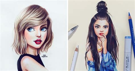 Russian Artist Continues Drawing Celebrities As Adorable