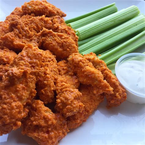 These chicken thighs are the perfect meal for a busy. Air Fried Buffalo Chicken Strips: Healthy Comfort Food