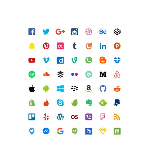 50 Free Flat Social Media Icons Fribly