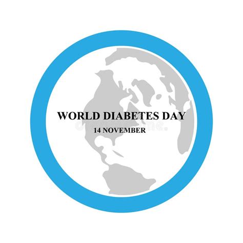 World Diabetes Day 14 November Logo Blue Circle Diabetes With