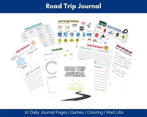 Printable Road Trip Journal Road Trip Activity Book Travel Etsy