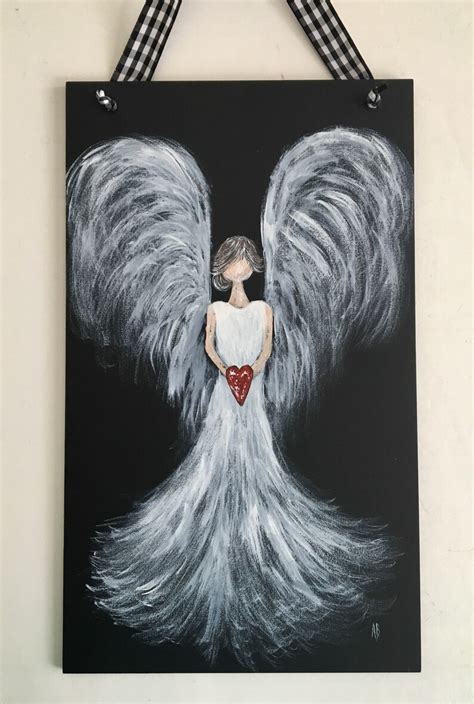 Pintura De ángel Arte ángel ángel Guardián Arte Espiritual Etsy