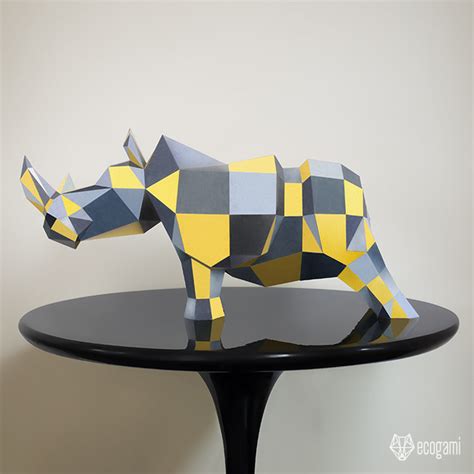 Make Your Own Papercraft Rhinoceros Diy 3d Paper By