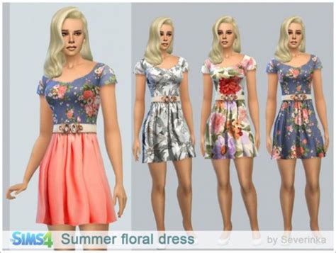 Summer Floral Dress At Sims By Severinka The Sims 4 Magazine