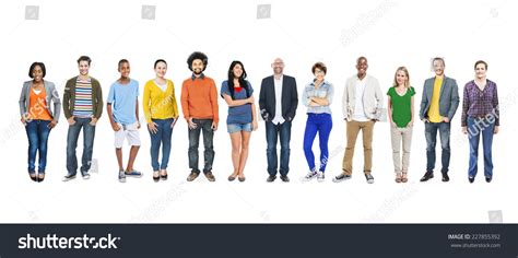 Group Of Multiethnic Diverse Colorful People Stock Photo 227855392