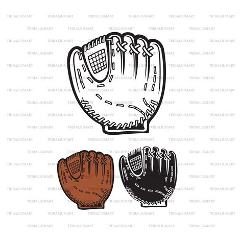 Baseball Glove Cut Files For Cricut Clip Art Silhouette Etsy
