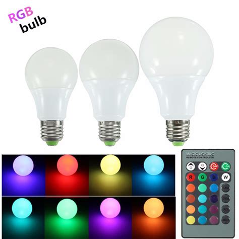 Rgb Led Light Bulb Color Changing With Remote Control3w E27 A50