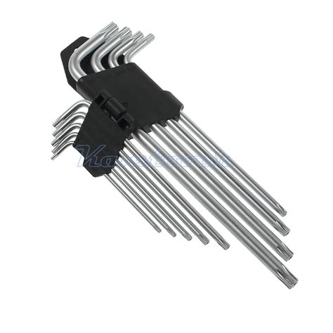 9pcs Metric Combination Allen Hex Torx Star Wrench Key Set T10 T15 T20