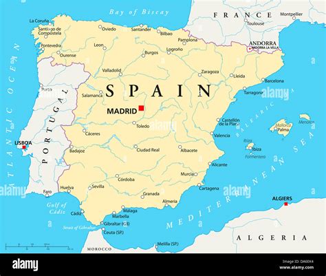 Spain Political Map Stock Photo Alamy