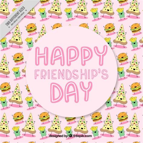 Hand Drawn Enjoyable Food Friendship Day Background Vector Free Download
