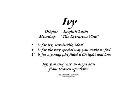 Meaning Of Ivy Lindseyboo