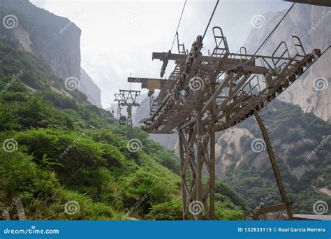 Cable Car On Yellow Mountain Huangshan China Stock Image Image Of