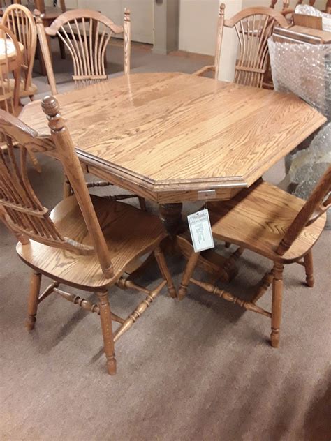 Amish Built Oak Table 4 Chairs Delmarva Furniture Consignment